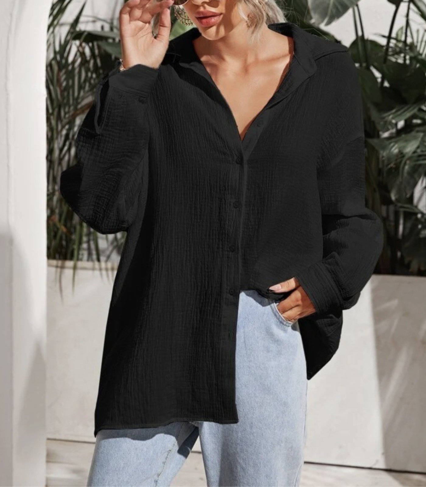 Musselin Bluse Oversize